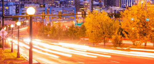 a timelapse of the lights from road traffic